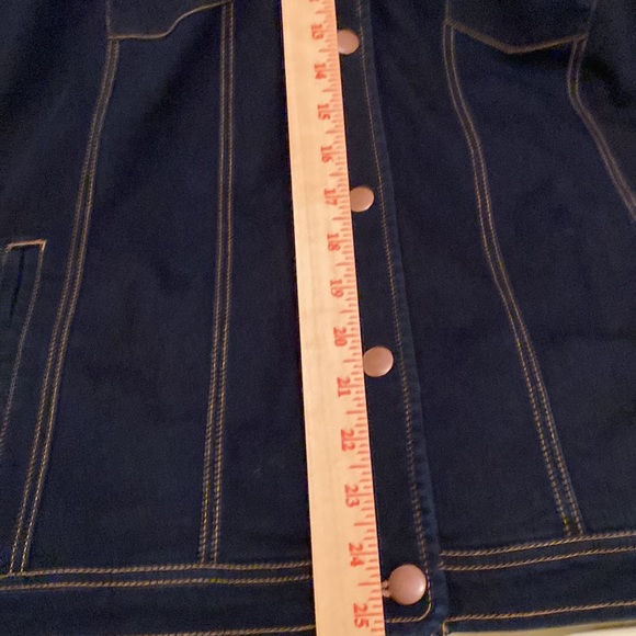 UllaPopken Dark Denim Jacket Stretch Fabric Button Front/Sleeves Size 16/18 NWOT - Picture 6 of 6